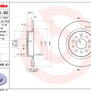 Disc frana FIAT TIPO limuzina (356_, 357_) 1.4 LPG (356SXF1B) Benzina/Autogaz (GPL) 120 cai BREMBO 08.9460.61
