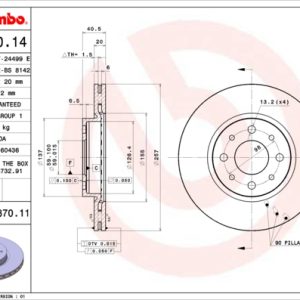 Disc frana FIAT TIPO (160_) 1.8 i.e. (160.AY) benzina 105 cai BREMBO 09.5870.11