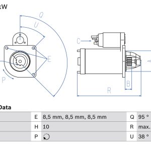 Electromotor FIAT PANDA VAN (312_, 519_) 0.9 (312CXH1A, 312DXH1A) benzina 65 cai BOSCH 0 986 029 150