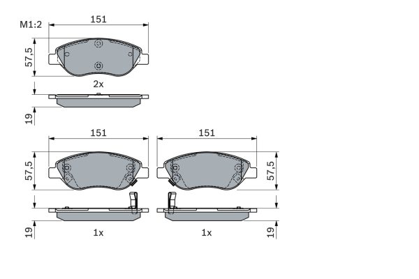 Placute frana FIAT TIPO hatchback (356_, 357_) 1.4 (356HXF1B) benzina 120 cai BOSCH 0 986 424 042