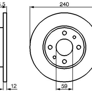 Disc frana FIAT FIORINO Pick up (146_) 1.3 benzina 67 cai BOSCH 0 986 478 353