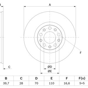Disc frana FIAT 500X (334_) 1.3 (334.AXR11) benzina 150 cai BOSCH 0 986 479 G89