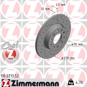 Disc frana FIAT 500X (334_) 1.0 (334.AXN1B) benzina 114 cai ZIMMERMANN 110.2213.52