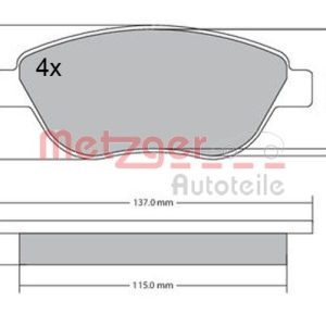 Placute frana FIAT 500L (351_, 352_) 0.9 (199LYC1B) benzina 105 cai METZGER 1170614