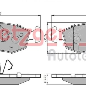 Placute frana FIAT 500e Cabriolet (332_) Elektro (FA1) electric 118 cai METZGER 1170822