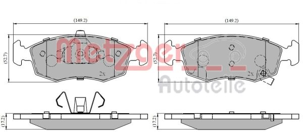 Placute frana FIAT 500e Cabriolet (332_) Elektro (FA1) electric 118 cai METZGER 1170822