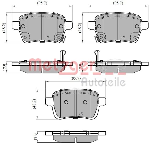 Placute frana FIAT 500L (351_, 352_) 1.4 (199LYF1B) benzina 120 cai METZGER 1170836
