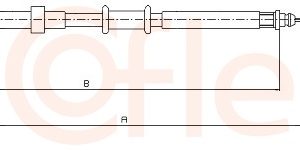Cablu frana de parcare FIAT PANDA Caseta/ Hatchback (169_) 1.2 benzina 69 cai COFLE 12.0725