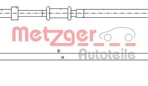 Cablu frana de parcare FIAT 500 C (312_) 0.9 (312AXM1B) benzina 105 cai METZGER 12.0726