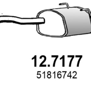 Toba esapament finala FIAT 500 (312_) 1.3 D Multijet (312AXE1A) diesel 95 cai ASSO 12.7177