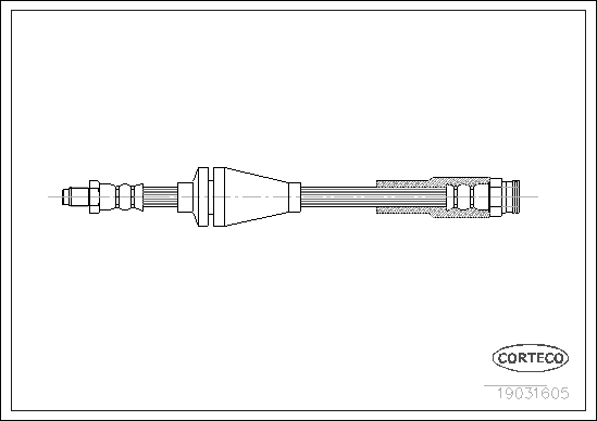 Furtun frana FIAT PANDA Caseta/ Hatchback (169_) 1.2 benzina 60 cai CORTECO 19031605
