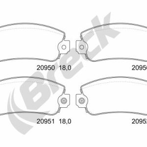 Placute frana FIAT TIPO (160_) 1.4 (160.AC) benzina 71 cai BRECK 20950 00 702 10