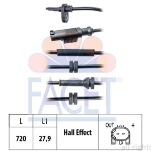 Senzor turatie roata FIAT 500L (351_, 352_) 0.9 Natural Power (199LYC1B) Benzina/Gaz metan (GNC) 86 cai FACET 21.0139