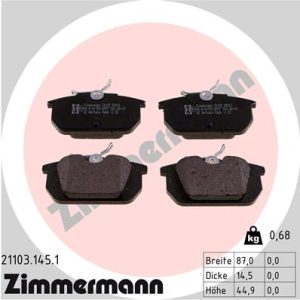 Placute frana FIAT TIPO (160_) 1.1 (160.AA) benzina 56 cai ZIMMERMANN 21103.145.1