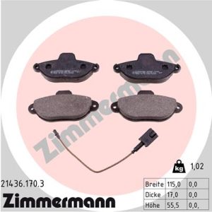 Placute frana FIAT PANDA (169_) 1.2 LPG (169CXF1A) Benzina/Autogaz (GPL) 69 cai ZIMMERMANN 21436.170.3