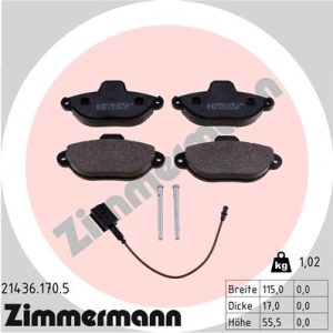 Placute frana FIAT PANDA (169_) 1.2 LPG (169CXF1A) Benzina/Autogaz (GPL) 69 cai ZIMMERMANN 21436.170.5