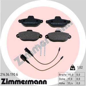 Placute frana FIAT 500 (312_) 1.2 (312AXA1A) benzina 69 cai ZIMMERMANN 21436.170.6