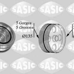 Fulie curea arbore cotit FIAT DOBLO Cargo (263_) 1.4 benzina 95 cai SASIC 2156045