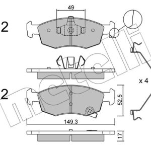 Placute frana FIAT 500e (332_) Elektro (FA1) electric 95 cai METELLI 22-0274-6