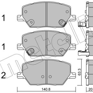 Placute frana FIAT 500X (334_) 1.4 4x4 (334AXF22) benzina 163 cai METELLI 22-1001-0