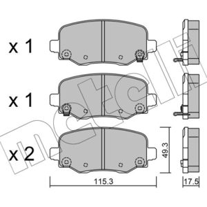Placute frana FIAT 500X (334_) 1.0 (334.AXN1B) benzina 114 cai METELLI 22-1002-1