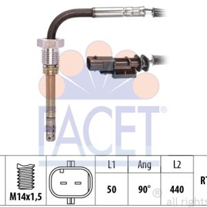 Senzor temperatura gaze evacuare FIAT QUBO (225_) 1.3 D Multijet (225CXB1A, 225AXB1A, 225CXB11, 225AXB11,... diesel 75 cai FACET 22.0125