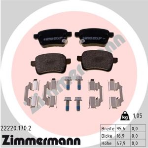 Placute frana FIAT 500L (351_, 352_) 1.4 (199LYF1B) benzina 120 cai ZIMMERMANN 22220.170.2