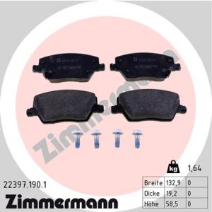 Placute frana FIAT TIPO limuzina (356_, 357_) 1.3 D (356SXB1A, 356SXH1A, 356SXD1A) diesel 95 cai ZIMMERMANN 22397.190.1