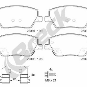 Placute frana FIAT TIPO hatchback (356_, 357_) 1.0 (357HXN1A) benzina 101 cai BRECK 22397 00 701 00