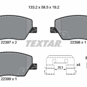 Placute frana FIAT TIPO hatchback (356_, 357_) 1.0 (357HXN1A) benzina 101 cai TEXTAR 2239701