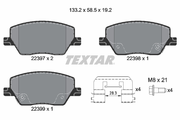Placute frana FIAT TIPO hatchback (356_, 357_) 1.0 (357HXN1A) benzina 101 cai TEXTAR 2239701