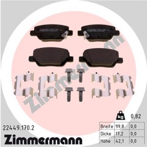 Placute frana FIAT TIPO limuzina (356_, 357_) 1.3 D (356SXB1A, 356SXH1A, 356SXD1A) diesel 95 cai ZIMMERMANN 22449.170.2