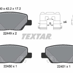 Placute frana FIAT TIPO limuzina (356_, 357_) 1.3 D (356SXB1A, 356SXH1A, 356SXD1A) diesel 95 cai TEXTAR 2244901
