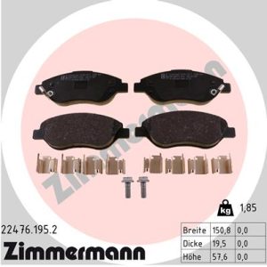 Placute frana FIAT TIPO limuzina (356_, 357_) 1.4 (356SXA1B) benzina 95 cai ZIMMERMANN 22476.195.2