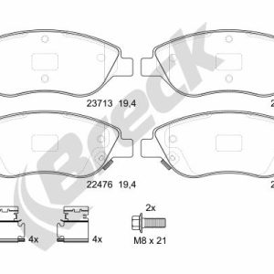 Placute frana FIAT TIPO hatchback (356_, 357_) 1.0 (357HXN1A) benzina 101 cai BRECK 22476 00 701 00