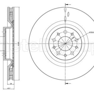 Disc frana FIAT DOBLO Cargo (263_) 1.3 D Multijet (263WXU1A, 263ZXU1A, 263WYB1A, 263ZYB1A) diesel 95 cai METELLI 23-1392C