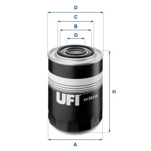 Filtru ulei FIAT CROMA (154_) 2500 D diesel 75 cai UFI 23.303.00