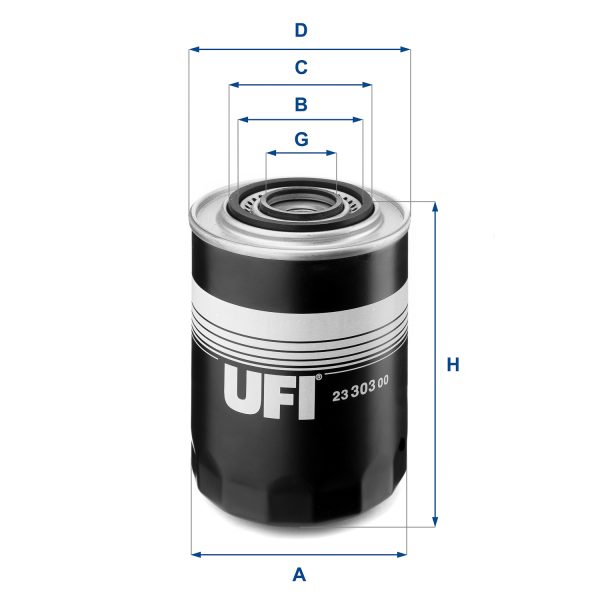 Filtru ulei FIAT CROMA (154_) 2500 D diesel 75 cai UFI 23.303.00