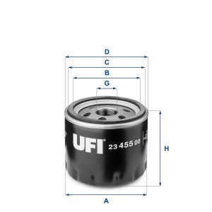 Filtru ulei FIAT PANDA (312_, 319_) 1.0 Mild Hybrid (312.PYD1B) benzina/elector 69 cai UFI 23.455.00
