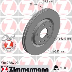 Disc frana FIAT FREEMONT (345_) 2.0 JTD 4x4 diesel 163 cai ZIMMERMANN 230.2384.20