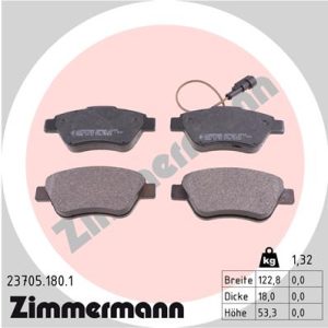 Placute frana FIAT 500 (312_) 1.3 D Multijet (312AXE1A) diesel 95 cai ZIMMERMANN 23705.180.1