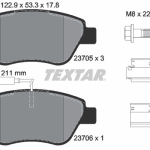Placute frana FIAT QUBO (225_) 1.3 D Multijet (225AXG1A, 225CXG1A, 225AXG11, 225CXG11) diesel 80 cai TEXTAR 2370502
