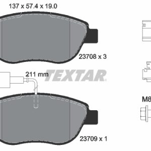 Placute frana FIAT DOBLO Cargo (263_) 1.3 D Multijet diesel 75 cai TEXTAR 2370802
