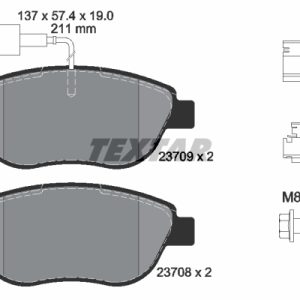 Placute frana FIAT QUBO (225_) 1.3 D Multijet (225AXE1A, 225CXE1A, 225AXH1A, 225AXL1A,... diesel 95 cai TEXTAR 2370901