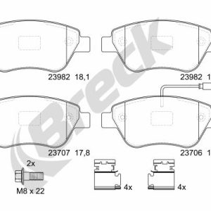 Placute frana FIAT PANDA (169_) 1.3 D Multijet 4x4 (169.AXC2A) diesel 70 cai BRECK 23979 00 701 10