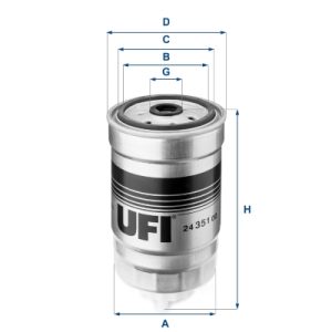 Filtru combustibil FIAT CROMA (154_) 2500 D diesel 75 cai UFI 24.351.00