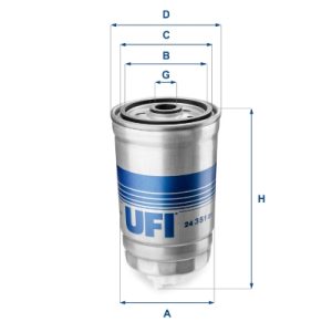 Filtru combustibil FIAT CROMA (154_) 2500 TD (154.LL, 154.PL) diesel 115 cai UFI 24.351.01