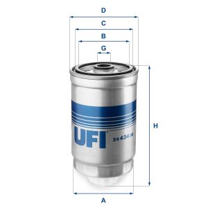 Filtru combustibil FIAT CROMA (154_) 2500 TD (154.LL, 154.PL) diesel 115 cai UFI 24.434.00