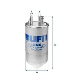 Filtru combustibil FIAT QUBO (225_) 1.3 D Multijet (225CXB1A, 225AXB1A, 225CXB11, 225AXB11,... diesel 75 cai UFI 24.ONE.00