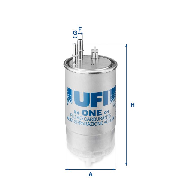 Filtru combustibil FIAT PANDA (169_) 1.3 JTD Multijet 4x4 (169AXG1A, 169AXG2A) diesel 75 cai UFI 24.ONE.01